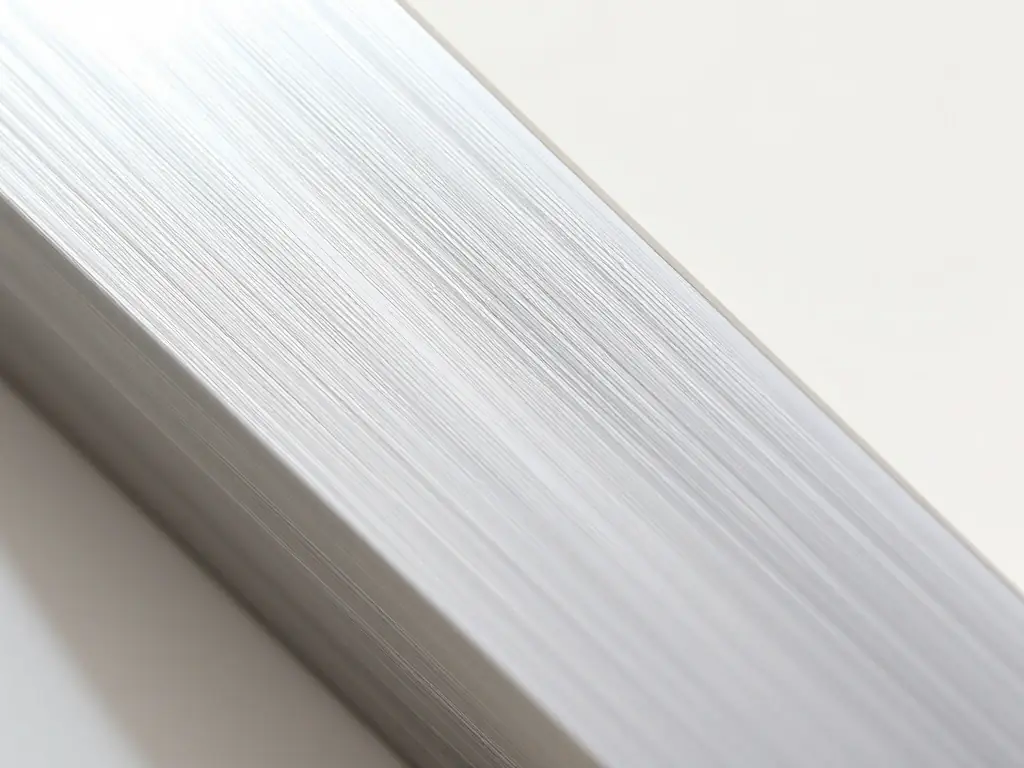 A detailed close-up shot of an aluminum profile showcasing its material quality, finish, and precise dimensions, emphasizing the attention to detail in manufacturing.