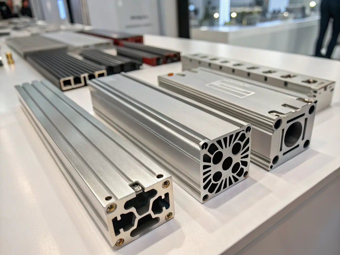 An image displaying custom-designed aluminum profiles integrated into a unique architectural feature, emphasizing the flexibility and bespoke options available.